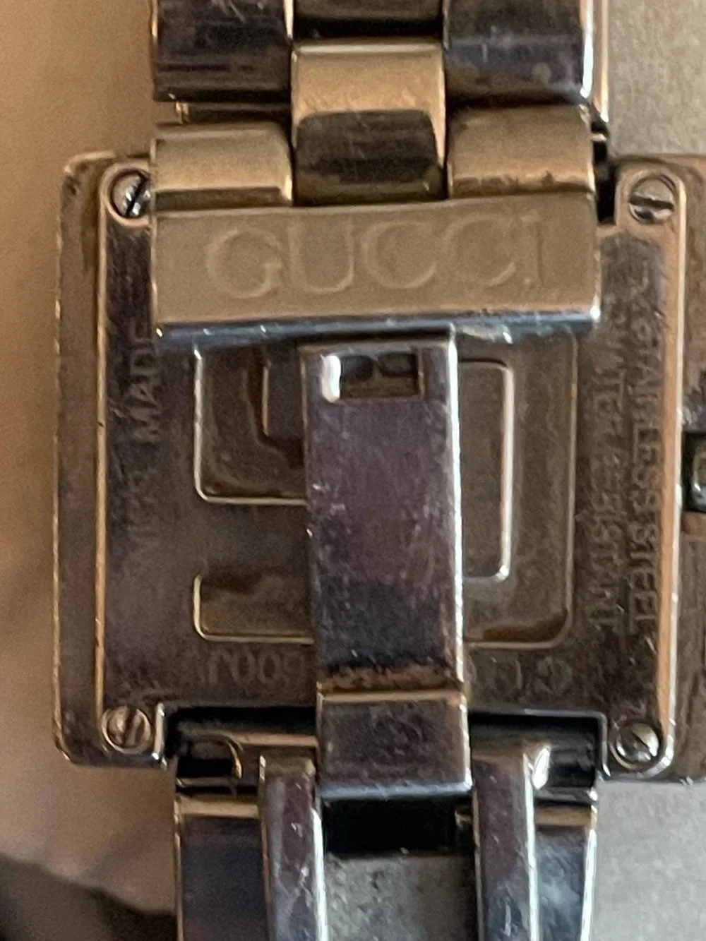 Gucci Silver-Tone G-Frame Bracelet Watch with Black Dial